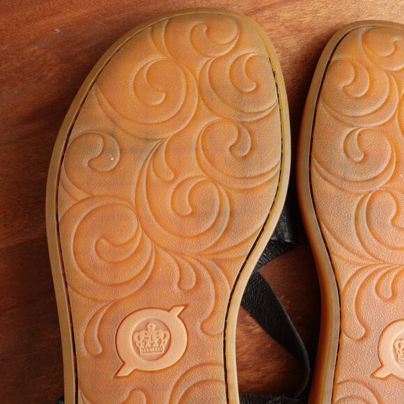 Born Sandals Womens SZ 8M BLK Inya Toe Loop Leather Boho Minimalist Flat Shoes - Picture 15 of 15